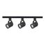 3 Light MR16 Round Back Track Kit 4 foot Track Line Voltage Black