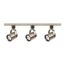 3 Light MR16 Round Back Track Kit 4 foot Track Line Voltage Brushed Nickel