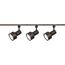 3 Light R30 Step Cylinder Track Kit 4 foot Track Russet Bronze