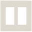 Claro 2 Gang Wall Plate for Decorator/Rocker Switches, Satin (Biscuit)