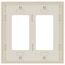 Claro 2 Gang Wall Plate for Decorator/Rocker Switches, Satin (Biscuit)