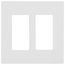 Claro 2 Gang Wall Plate for Decorator/Rocker Switches, Satin (Snow)