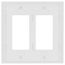 Claro 2 Gang Wall Plate for Decorator/Rocker Switches, Satin (Snow)