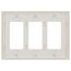 Claro 3 Gang Wall Plate for Decorator/Rocker Switches, Satin (Biscuit)