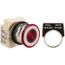 Push-Button Switch, 30 mm Mounting Hole Dia, Maintained, Red Pushbutton, Maintained, 9001KR9P1R