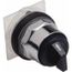 Selector Switch, 3 Positions, Momentary (MO), 600V, Black Knob & Push Button, 9001KS56B