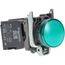 110-120 VAC at 50/60 Hz Green Lens Incandescent Pilot Light, Screw Clamp, XB4BV33