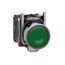 Push Button, Harmony XB4, 22mm, Green, LED, 24 VAC DC, 1NO, Flush, XB4BW33B5