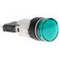 12-24 VAC/VDC Green Lens LED Pilot Light, Quick Connect Connector, XB6AV3BB