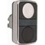 Push-Button Switch, 22 mm Mounting Hole Dia, Momentary, Rectangle, White and Black Pushbutton, Nonilluminated, Momentary, On-Off, Shock and Vibration Resistant, ZB4BA7120