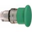 Push-Button Switch, 22 mm Mounting Hole Dia, Momentary, Round, Green Pushbutton, Nonilluminated, Momentary, ZB4BC3