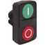 Push-Button Switch, 22 mm Mounting Hole Dia, Momentary, Rectangle, Green and Red Pushbutton, Nonilluminated, Momentary, On-Off, Shock and Vibration Resistant, ZB5AA7341