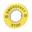 Legend Holder 60mm for Emergency Stop, Harmony XB4, 60mm, Yellow, ZBY9320