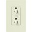 Claro 15A Dual Dimming, Tamper Resistant Duplex Receptacle, Decorator Outlet, Satin Finish, Biscuit