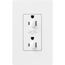 Claro 15A Dual Dimming, Tamper Resistant Duplex Receptacle, Decorator Outlet, Satin Finish, Snow
