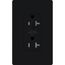 Claro 15A Half Dimming, Tamper Resist Duplex Receptacle, Decorator Outlet, Satin Finish, Midnight