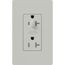 Claro 15A Half Dimming, Tamper Resist Duplex Receptacle, Decorator Outlet, Satin Finish, Palladium