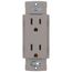 Claro 15A Duplex Receptacle, Satin (Taupe)