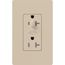 Claro 20A Half Dimming, Tamper Resistant Duplex Receptacle, Decorator Outlet, Satin Finish, Taupe