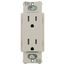 Claro 15A Tamper-Resistant Duplex Receptacle, Satin (Biscuit)