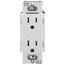 Claro 15A Tamper-Resistant Duplex Receptacle, Satin  (Glacier White)