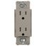 Claro 15A Tamper-Resistant Duplex Receptacle, Satin (Taupe)