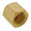 1/4" Flare Hex Brass Cap with Copper Gasket Seal (Pack of 25)
