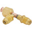 1/4" M. Flare x 1/4" Flare Nut w/ Depressor Tip x 1/4" M. Flare on Branch w/ Valve Core Tee Connector (2 Pack)  