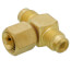 1/4" M. Flare w/ Valve Core and Cap x 1/4" M. Flare x 1/4" F. Flare Nut w/ Depressor Tip on Branch Brass Tee Connector