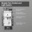 Skylark Dual Fan/Light Control, 1.5A Fan and 300W Incandescent/Halogen Light, 120V, Single Pole, SFSQ-LFH-WH, White, Clamshell Packaging