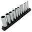 1/4" Drive Deep 12-Point Socket Set with Rail, 11-Piece (5/32-9/16")