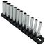 1/4" Drive Deep 12-Point Socket Set with Rail, 11-Piece (5/32-9/16")