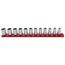 3/8" Drive 6-Point Socket Set with Rail, 12-Piece (8-19mm)