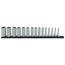 3/8" Drive Deep 12-Point Socket Set with Rail, 15-Piece (1/4-1")