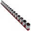 1/2" Drive 6-Point Socket Set with Rail, 15-Piece (10-24mm)