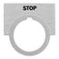 "STOP" Inscribed Brushed Aluminum Legend Plate, 52NL04