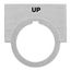 "UP" Inscribed Brushed Aluminum Legend Plate, 52NL09