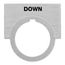"DOWN"Inscribed Brushed Aluminum Legend Plate, 52NL10