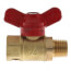 1/4" Female x 1/4" Male SMV Brass Mini Ball Valve w/ T-Handle