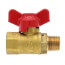 1/4" Female x 1/4" Male SMV Brass Mini Ball Valve w/ T-Handle (Lead Free)