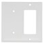 2-Gang Combination Wall Plate, 1 Blank & 1 Decorator - White