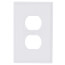 1-Gang Junior-Jumbo Duplex Receptacle Wall Plate - White