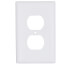1-Gang Junior-Jumbo Duplex Receptacle Wall Plate - White