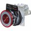 Push-Button Switch, 1.18" Mounting Hole Dia, Maintained Round, Red Pushbutton, Nonilluminated, Shock and Vibration Resistant, 9001KR9RH13