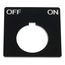 2-1/4" Square Plastic Legend Plate, Off-On, White Letters, 1.2" Hole Dia. (Black), 9001KN144BP