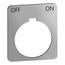 1-3/4" Square Plastic Legend Plate, Off-On, Black Letters, 1.2" Hole Dia. (Silver), 9001KN244SP
