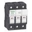 3-Pole 600V 32 Amp DIN Rail Mount Fuse Holder For 38mm x 52mm 10mm Dia. Fuses, DF103V
