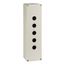 5-Hole 1.58" Hole Dia. Aluminum NEMA 4 & 13 Pushbutton Switch Enclosure, 12.2" High x 3.35" Wide x 3.03" Deep, XAPG59505