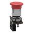 22mm Mounting Hole Dia. Round Nonilluminated Push-Button Switch (Red), XB4AB2