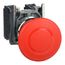 22mm Mounting Hole Dia. Round Nonilluminated Push-Button Switch (Red), XB4AB2